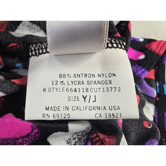 Gilda Marx VTG 90s Hearts Galore Black LS Skirted Leotard Adult Size XS (Y/J) - Picture 7 of 13